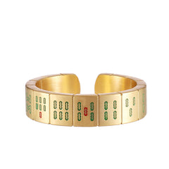 Casual Style Titanium Steel Mahjong Letter Ring