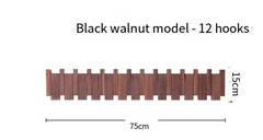 Piano Key Wall Coat Rack | Wooden Entryway Hook Rail in Walnut & Black Walnut