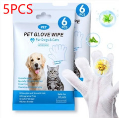 Pet Cleaning Kit | Disposable Grooming Gloves, Ear, Eye & Tooth Wipes
