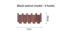 Piano Key Wall Coat Rack | Wooden Entryway Hook Rail in Walnut & Black Walnut
