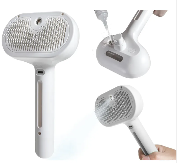 Pet Grooming Spray Brush | 2-in-1 Deshedding Comb with Water Mist