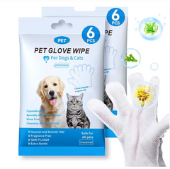 Pet Cleaning Kit | Disposable Grooming Gloves, Ear, Eye & Tooth Wipes