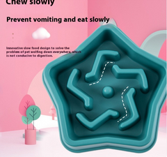 Slow Feeder Dog Bowl | Maze Design to Stop Gulping, Works for Cats Too