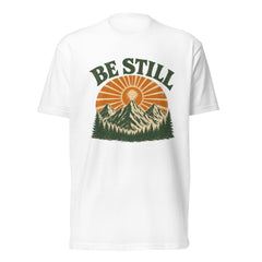 Be Still Christian T-Shirt, Psalm 46:10 Faith Shirt, Mountain Sunrise Bible Verse Tee, Religious Gift