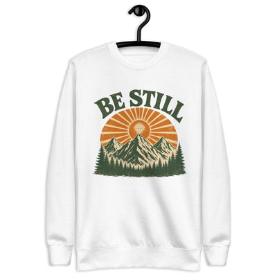 Be Still Christian Sweatshirt, Psalm 46:10 Faith Crewneck, Mountain Bible Verse Sweater, Religious Gift