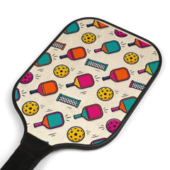 Colorful Pickleball Pattern Pickleball Kit | Paddles and Balls