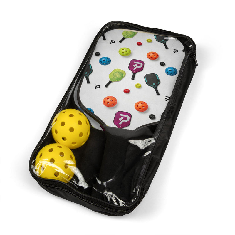 Colorful Pickleball Paddle Set with Balls and Carry Bag