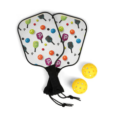 Colorful Pickleball Paddle Set with Balls and Carry Bag