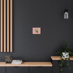 Pickleball Paddle Ball Art | Dusty Rose Matte Canvas Wall Art