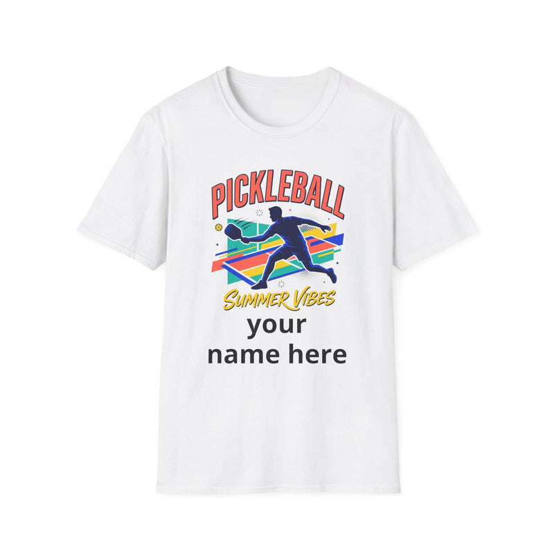 Pickleball player silhouette summer graphic t-shirt
