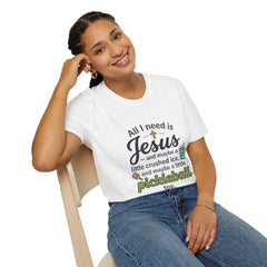 All I Need Is Jesus and Maybe a Little Pickleball T-Shirt | Christian Faith Tee