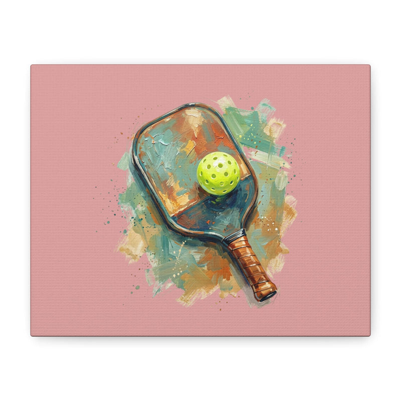 Pickleball Paddle Ball Art | Dusty Rose Matte Canvas Wall Art