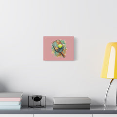 Pickleball Paddle Ball Art | Dusty Rose Matte Canvas Wall Art
