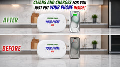 UV Phone Sanitizer Wireless Charging Pad, Germ-Free Phone Cleaner, Desk Accessory, Travel Charger, Contactless Clean, Office Gift.