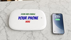 UV Phone Sanitizer Wireless Charging Pad, Germ-Free Phone Cleaner, Desk Accessory, Travel Charger, Contactless Clean, Office Gift.