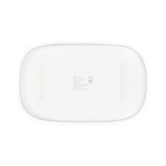 Back profile view of the closed white UV sanitizer box on a white background, featuring a USB-C charging port.