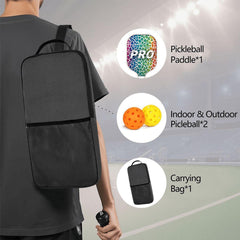 Rainbow Cheetah Pickleball Paddle Set | Fiberglass Power, Honeycomb Control, Cover