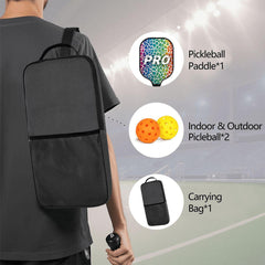 Rainbow Cheetah Pickleball Paddle Set | Fiberglass Power, Honeycomb Control, Cover