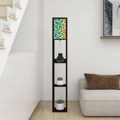 Rainbow Cheetah Floor Lamp with Shelves | Y2K Leopard Print Standing Lamp, USB Ports